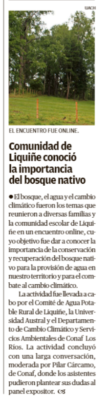 Comunidad de Liquiñe conoció importancia del bosque nativo