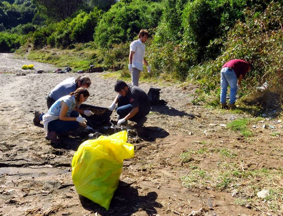 Mechones de la UACh realizaron limpieza del humedal Angachilla y Playa de los Enamorados en Niebla