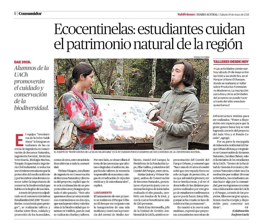 Ecocentinelas: estudiantes cuidan el patrimonio natural de la región