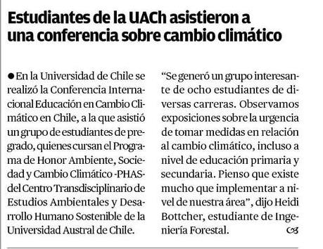 Estudiantes de la UACh asistieron a una conferencia sobre cambio climático