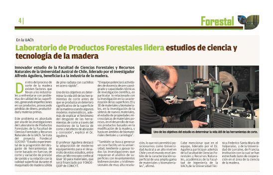 Laboratorio de Productos Forestales lidera estudios de ciencia y tecnología de la madera