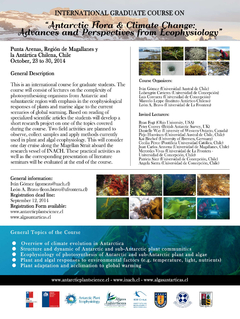 Curso de Postgrado Internacional: Antarctic Flora & Climate Change: Advances and Perspectives from Ecophysiology