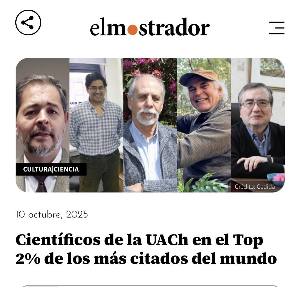 Científicos de la UACh en el Top 2% de los más citados del mundo