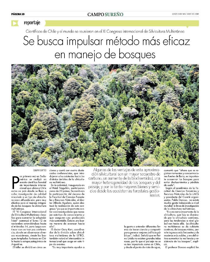 Se busca impulsar método más eficaz en manejo de bosques