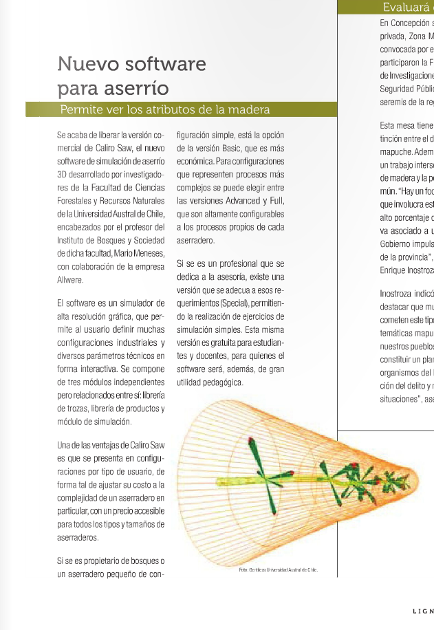 Nuevo software para aserrío