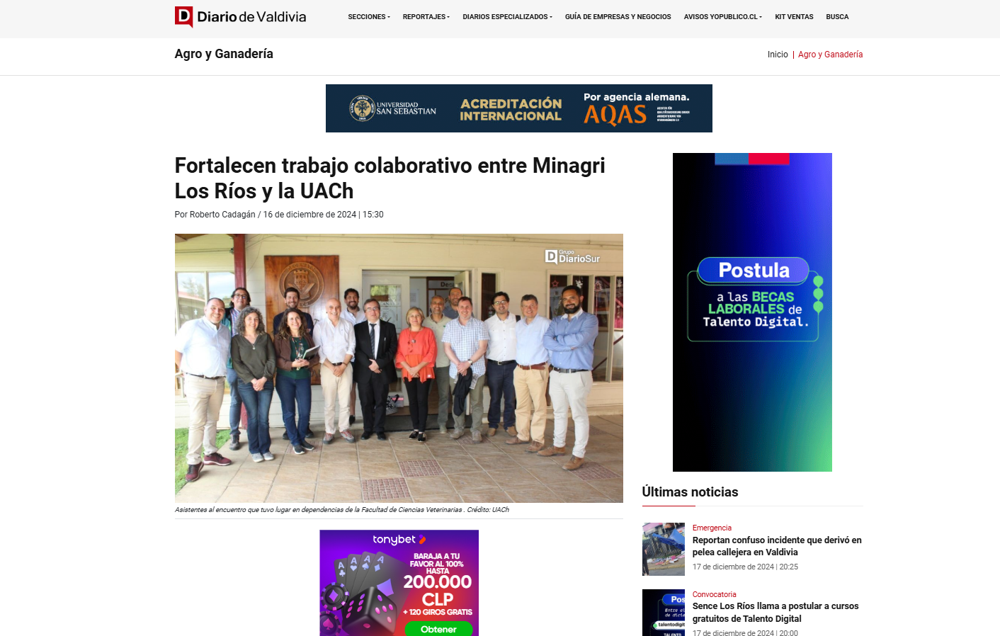 Fortalecen trabajo colaborativo entre Minagri Los Ríos y UACh