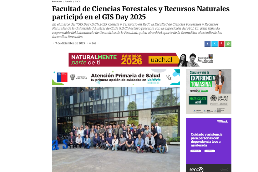 Facultad de Ciencias Forestales y Recursos Naturales participó en el GIS Day 2025