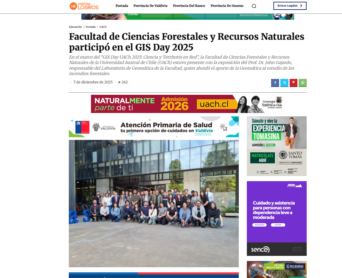 Facultad de Ciencias Forestales y Recursos Naturales participó en el GIS Day 2025