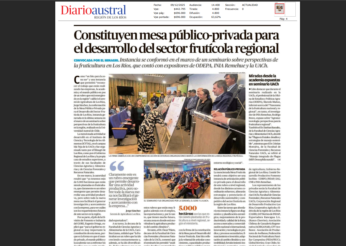 Constituyen mesa público-privada para el desarrollo del sector frutícola regional