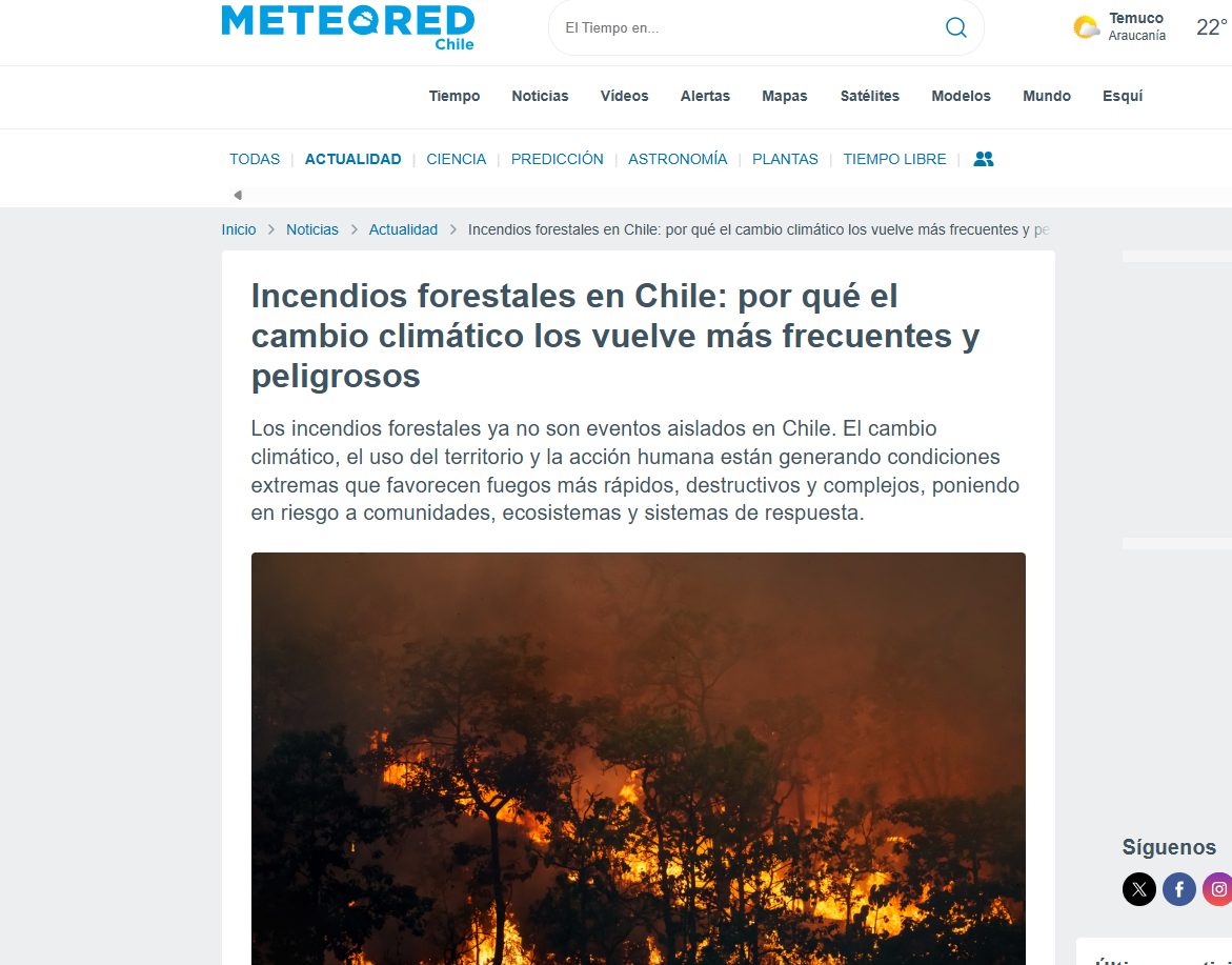 Incendios forestales en Chile: por qué el cambio climático los vuelve más frecuentes y peligrosos