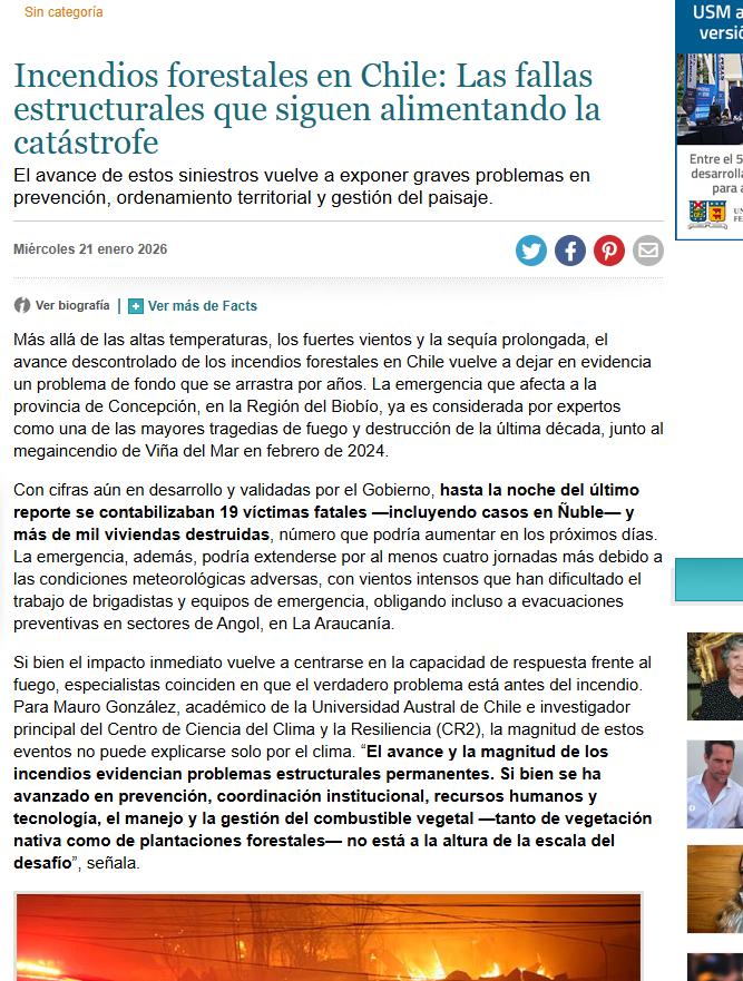 Incendios forestales en Chile: Las fallas estructurales que siguen alimentando la catástrofe