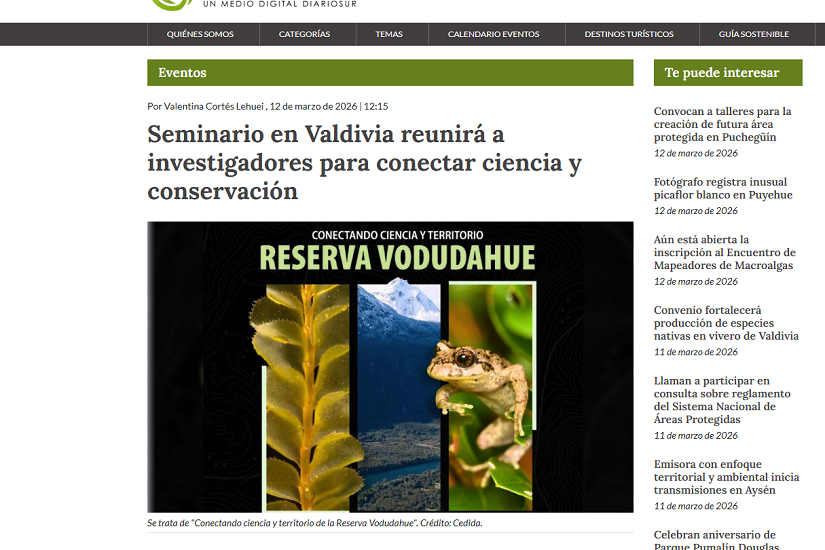 Seminario en Valdivia reunirá a investigadores para conectar ciencia y conservación