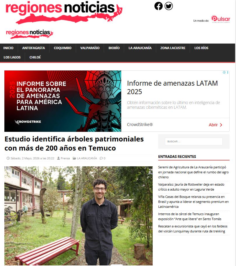 Estudio identifica árboles patrimoniales con más de 200 años en Temuco