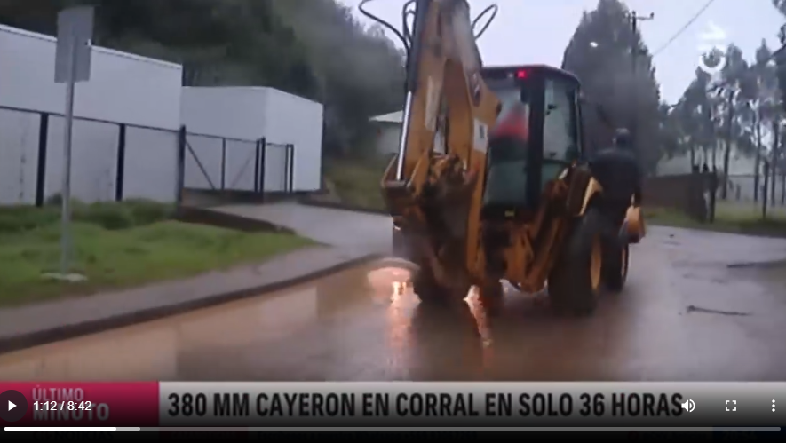 380 mm cayeron en Corral en solo 36 horas