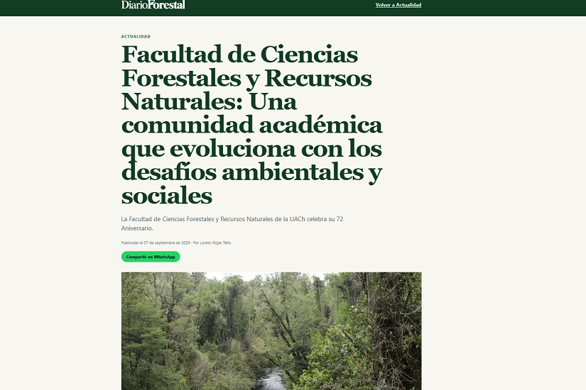 Facultad de Ciencias Forestales y Recursos Naturales: Una comunidad académica que evoluciona con los desafíos ambientales y sociales