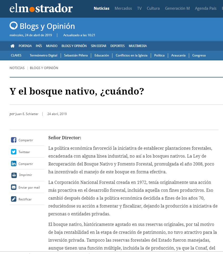 Y el bosque nativo ¿cuándo?