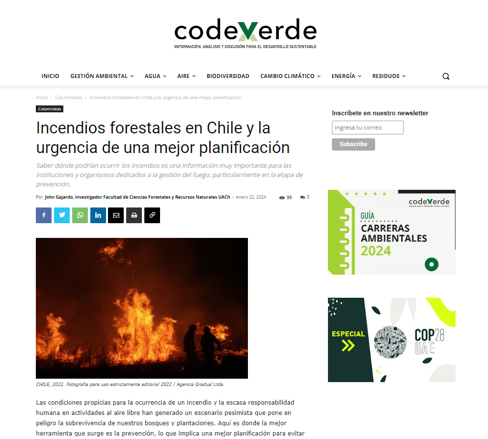 Incendios forestales y la urgencia de una mejor planificación
