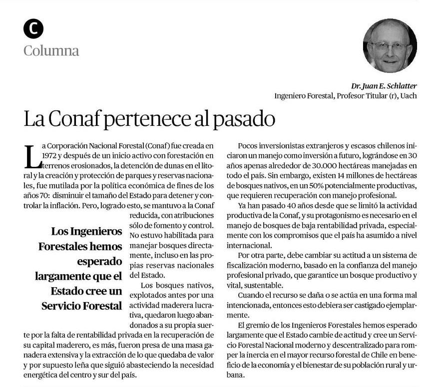 CONAF pertenece al pasado