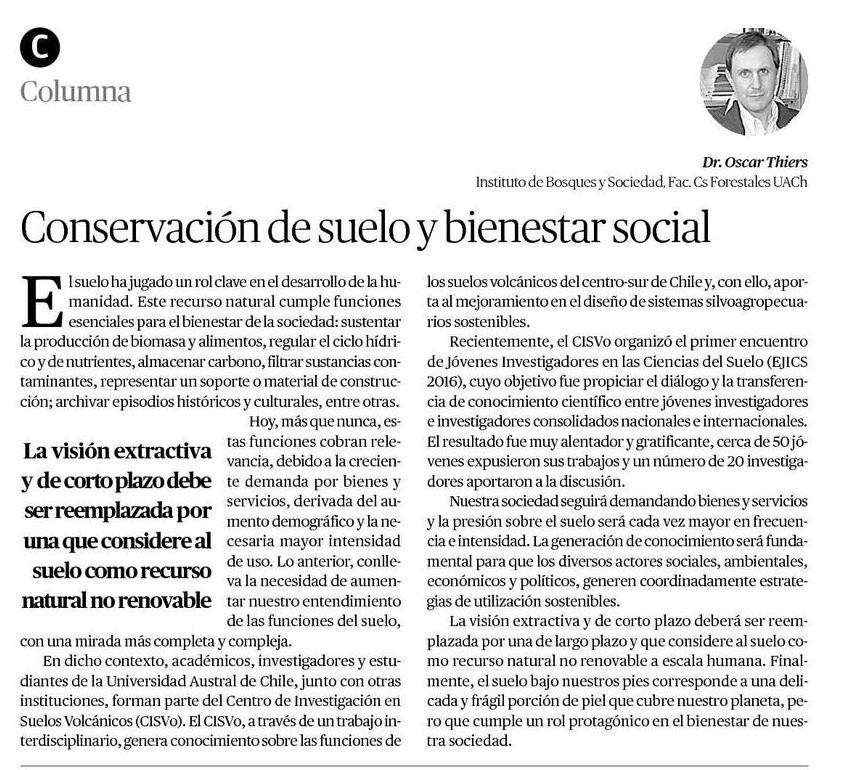Conservación de suelo y bienestar social
