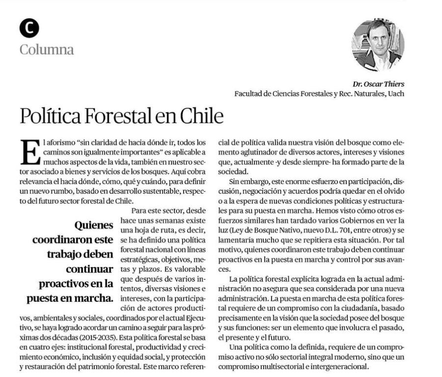 Política Forestal en Chile