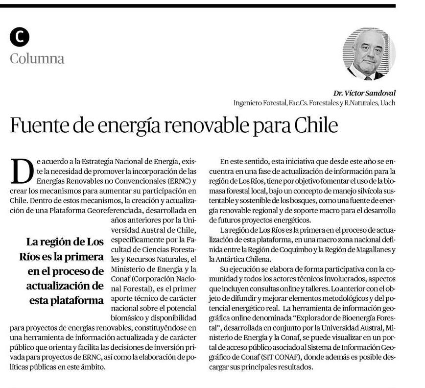 Fuente de Energía Renovable para nuestro país