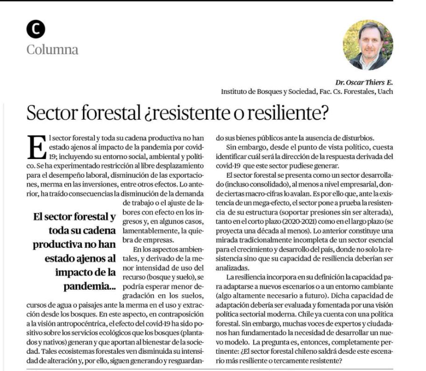 Sector forestal ¿resistente o resiliente?