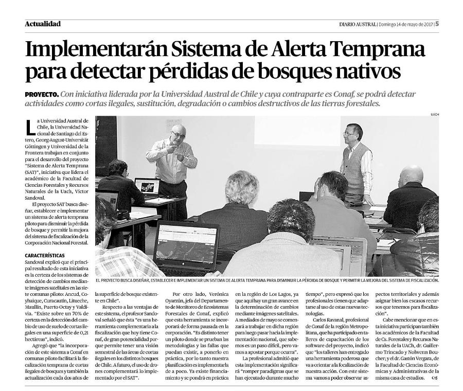 Implementarán Sistema de Alerta Temprana para detectar pérdida de bosque nativo