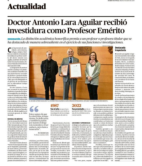 Doctor Antonio Lara Aguilar recibió investidura como Profesor Emérito
