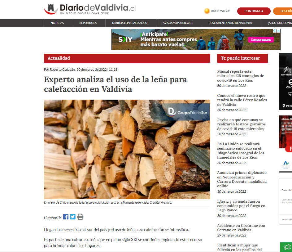 Experto analiza el uso de la leña para calefacción