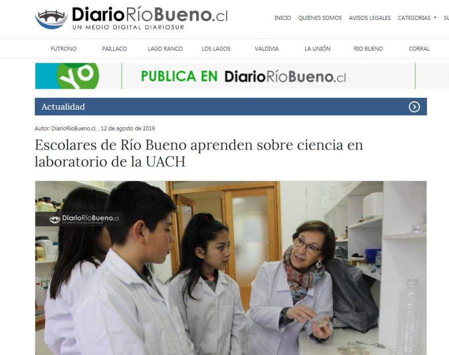 Escolares de Río Bueno aprenden sobre ciencia en laboratorio de la UACh