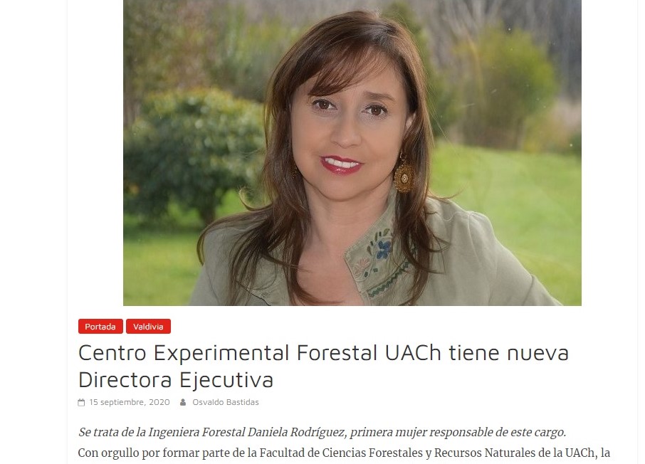 Centro Experimental Forestal de la UACh tiene nueva Directora Ejecutiva
