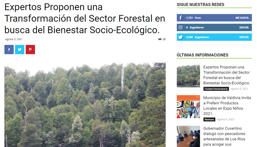 Expertos proponen transformación del sector forestal en busca del bienestar socio-ecológico