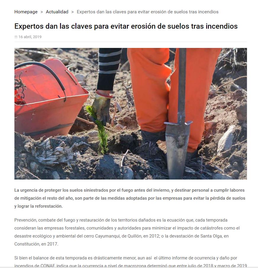 Expertos dan claves para evitar la erosión del suelo tras incendios