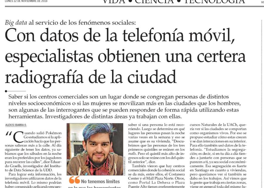 Con datos de la telefonía móvil, especialista obtiene una certera radiografía de la ciudad