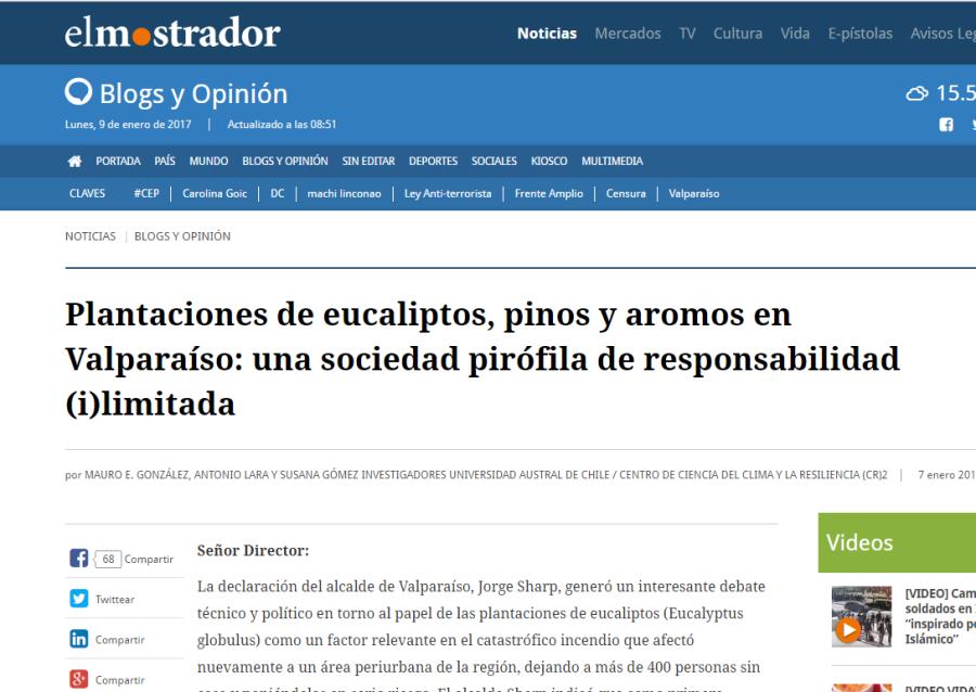 Plantaciones de eucaliptos, pinos y aromos en Valparaíso: una sociedad pirófila de responsabilidad  (i)limitada