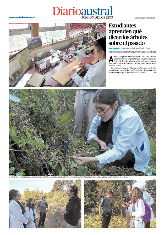 Estudiantes aprenden qué dicen los árboles sobre el pasado