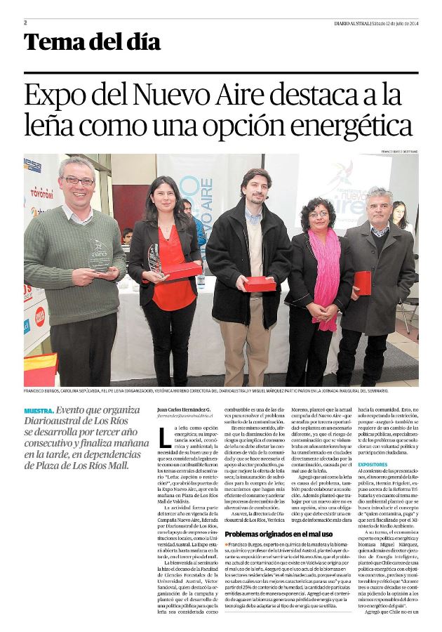 Expo del Nuevo Aire destaca la leña como una opción energética