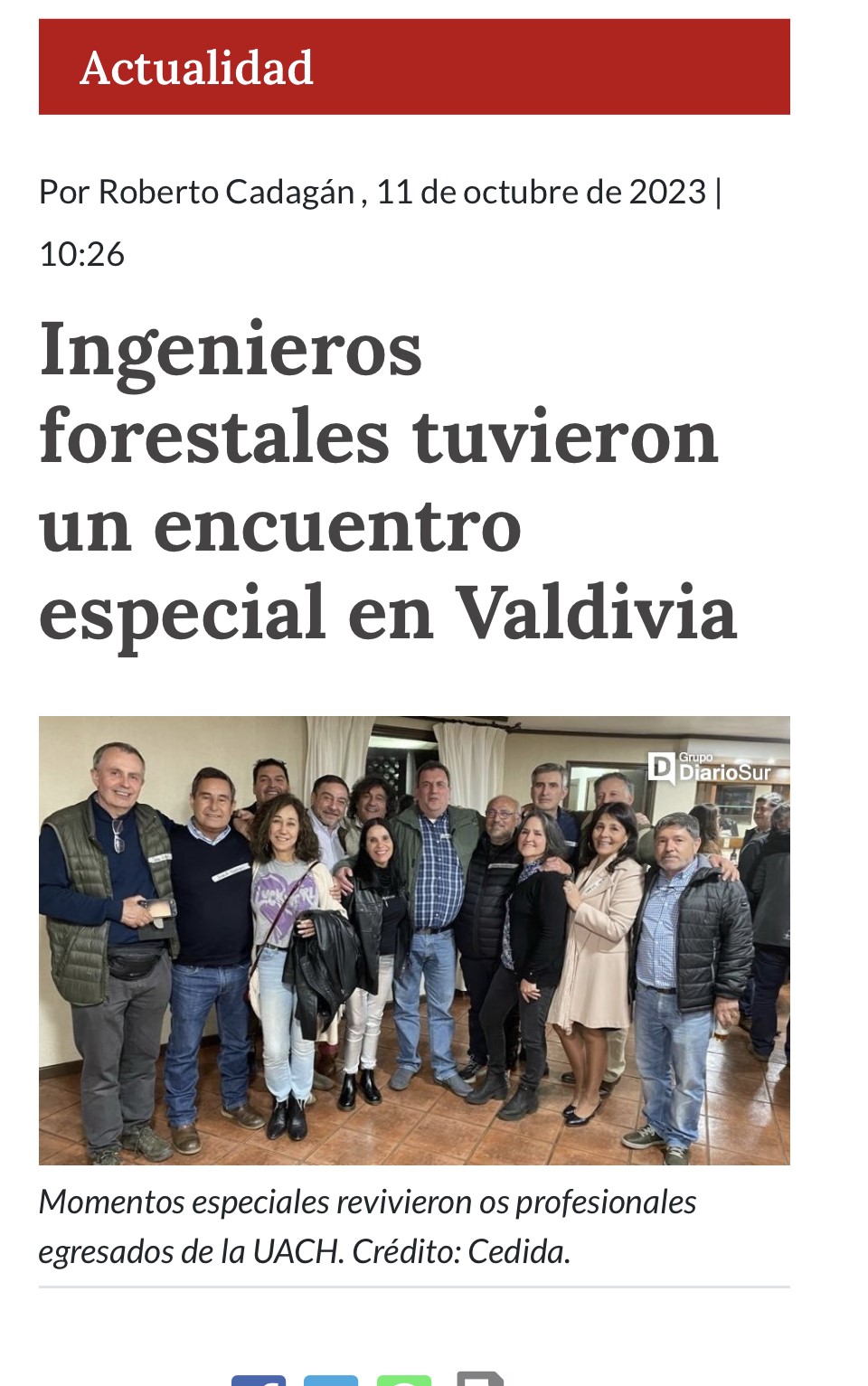 Ingenieros forestales tuvieron un encuentro especial en Valdivia