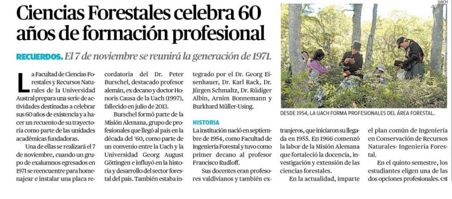 Ciencias Forestales celebra 60 años de formación profesional