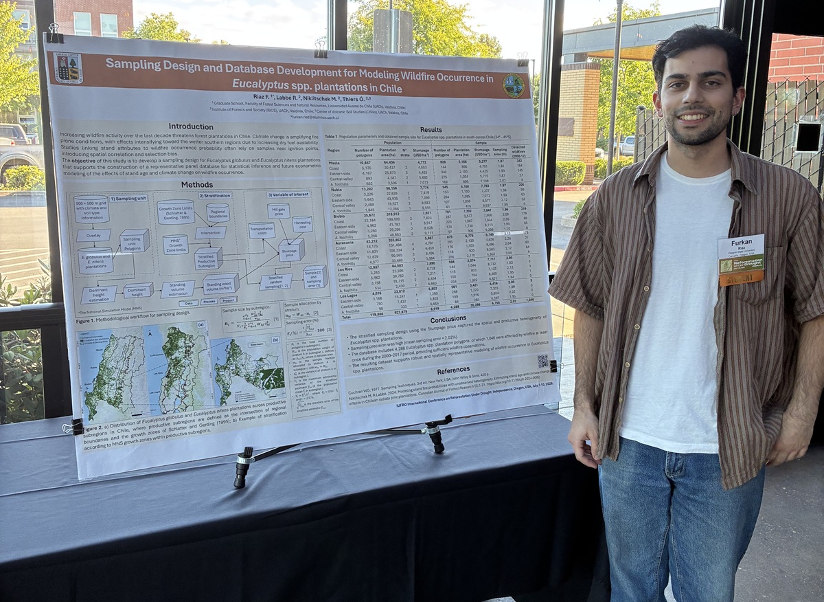Estudiante de magíster de la UACh participa en Conferencia IUFRO en la Universidad Estatal de Oregon, Estados Unidos