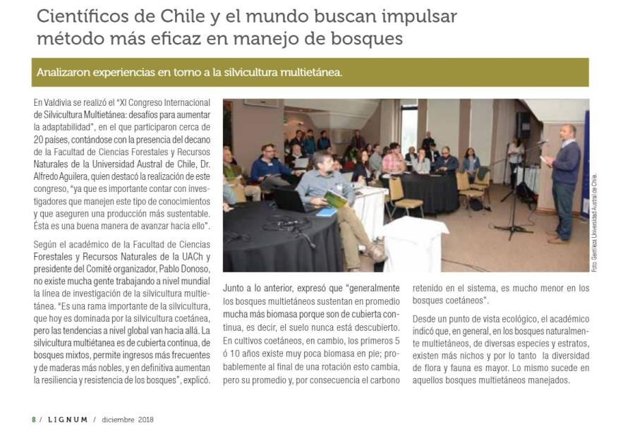 Científicos de Chile y el mundo buscan impulsar método más eficaz en manejo de bosques
