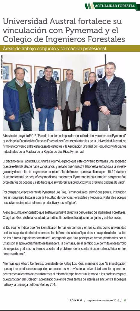 UACh fortalece vinculación Pymemad y CIFAG