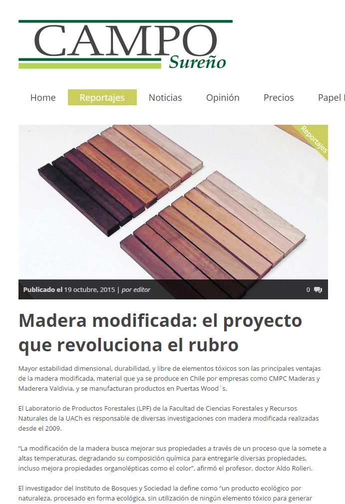 Madera modificada: el proyecto que revoluciona el rubro