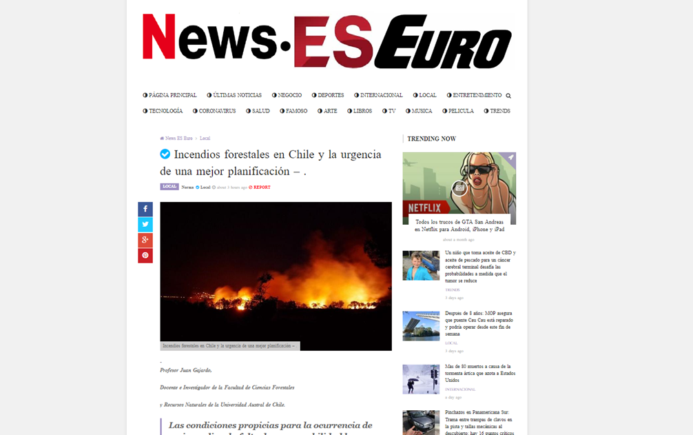 Incendios forestales en Chile, la urgencia de una mejor planificación