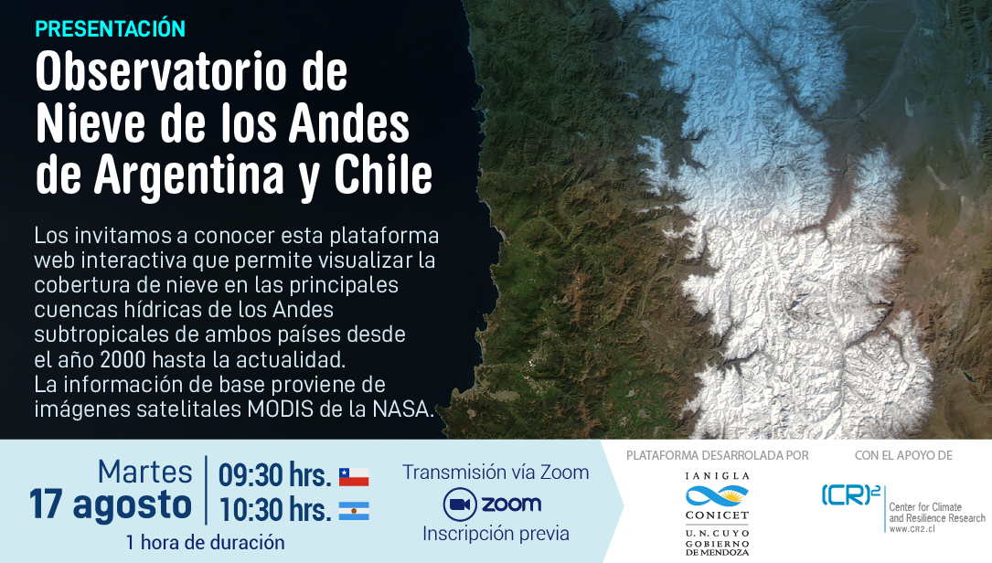 17 de agosto | Presentación del Observatorio de Nieve de los Andes de Argentina y Chile