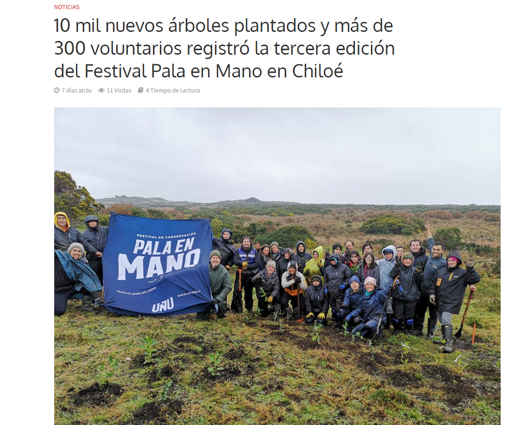 10 mil nuevos árboles plantados y más de 300 voluntarios registró la tercera edición del Festival Pala en Mano en Chiloé