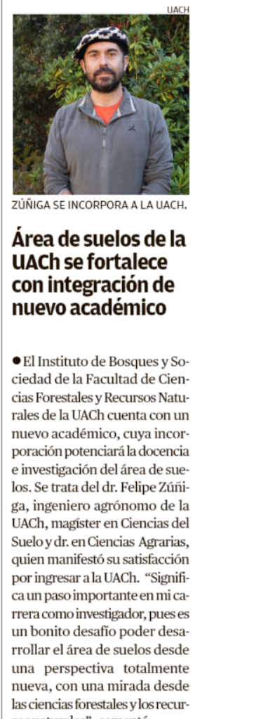Área de suelos de la UACh se fortalece con integración de nuevo académico