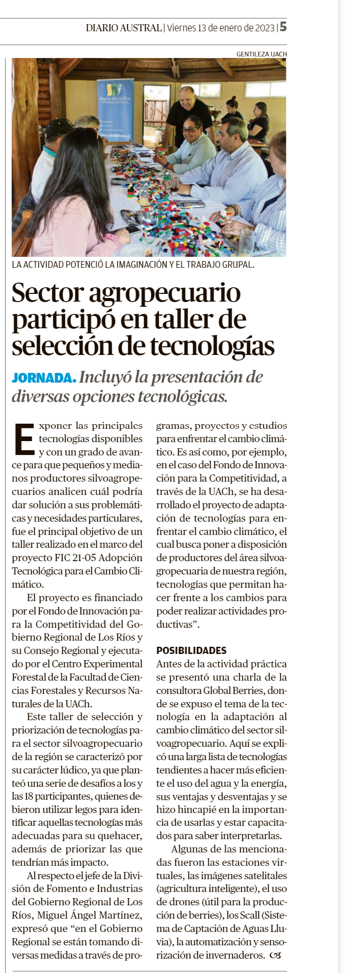 Sector agropecuario participó en taller de selección de tecnologías