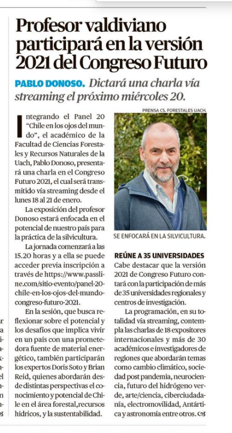 Profesor valdiviano participará en versión 2021 del Congreso Futuro