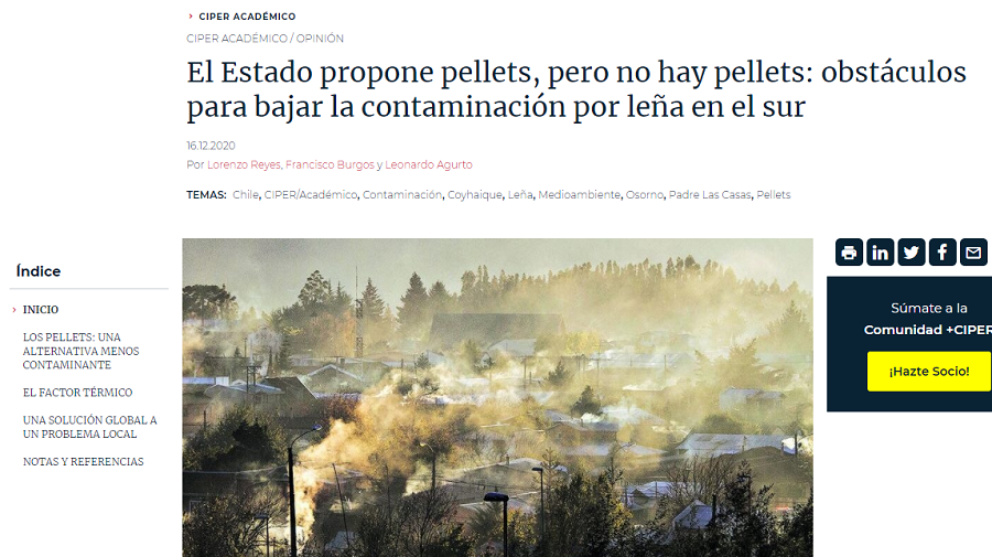 El Estado propone pellets, pero no hay pellets: obstáculos para bajar contaminación por leña en el sur